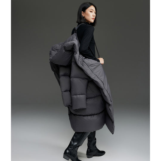 Damen Lange gesteppte Daunenparka mit Kapuze und Thermoisolierung Shop Nory