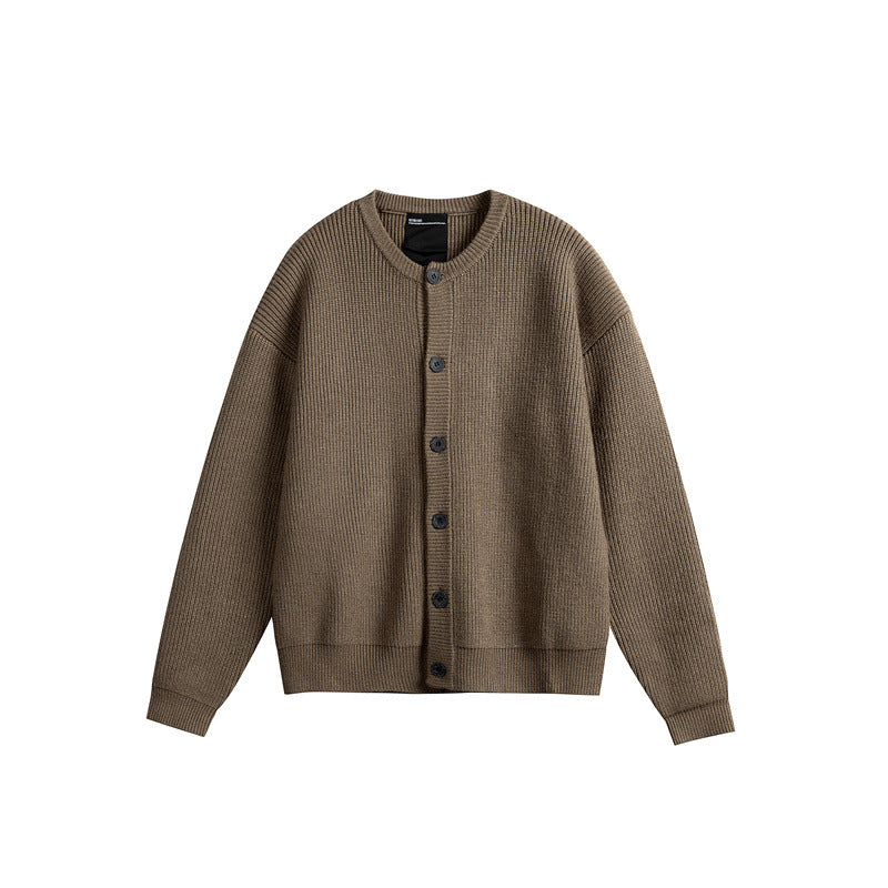 Damen Oversize-Rippenstrick-Cardigan mit Rundhals und durchgehender Knopfleiste Shop Nory