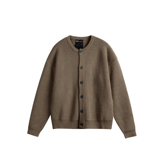 Damen Oversize-Rippenstrick-Cardigan mit Rundhals und durchgehender Knopfleiste Shop Nory