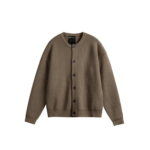 Damen Oversize-Rippenstrick-Cardigan mit Rundhals und durchgehender Knopfleiste Shop Nory