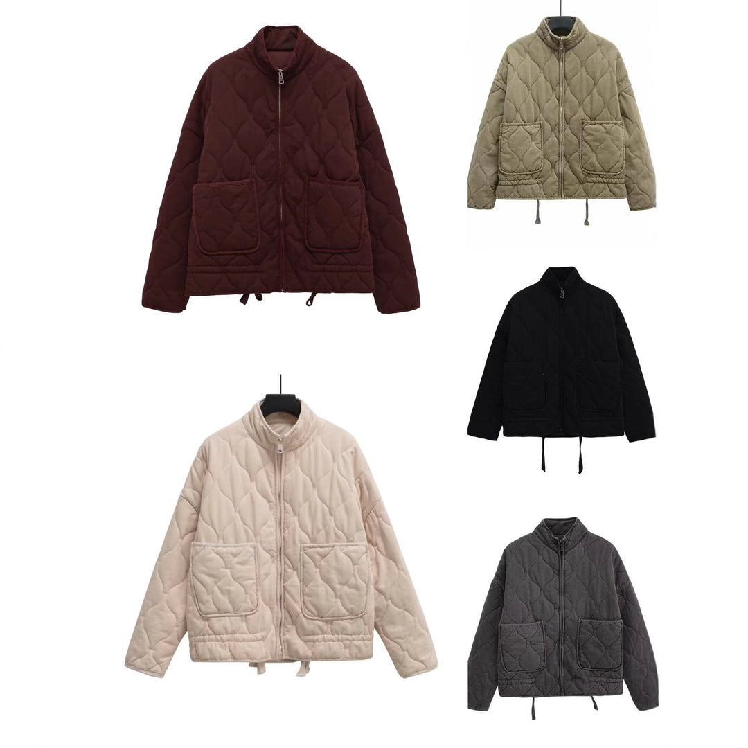 Damen Steppjacke mit Stehkragen, Kissensteppung und Tunnelzug Shop Nory