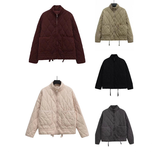 Damen Steppjacke mit Stehkragen, Kissensteppung und Tunnelzug Shop Nory