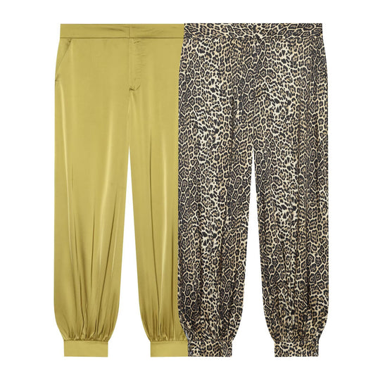 Damen Lässige Haremshose mit Leopardenprint, weitem Fall und elastischen Bündchen Shop Nory