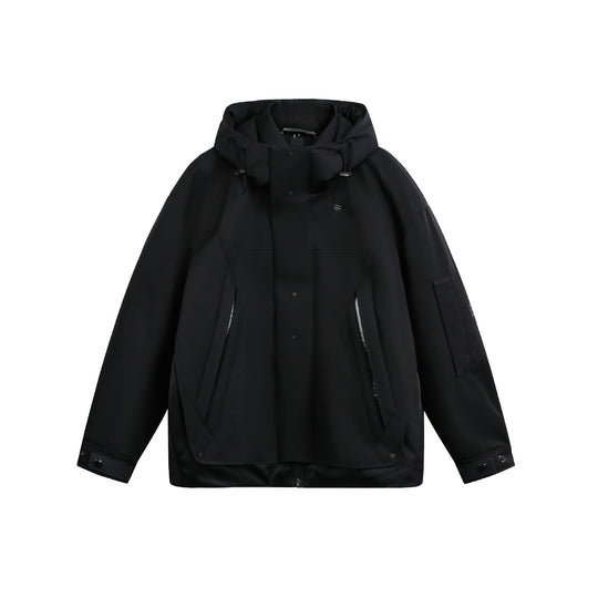 Unisex Technische wattierte Winterparka mit hoher Kapuze und mehreren Reißverschlusstaschen Shop Nory