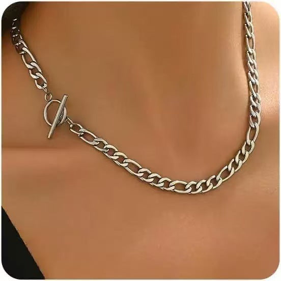 Damen Halskette mit modernem Toggle-Verschluss und robustem Gliederketten-Design Shop Nory