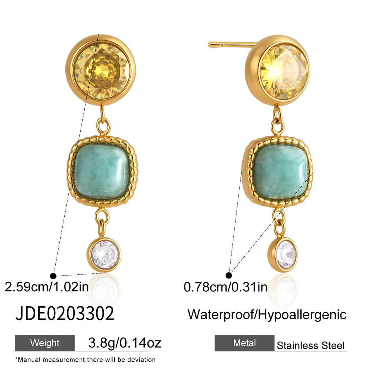 Damen Ohrhänger mit einzigartigem Edelstein-Design und hypoallergenen Eigenschaften Shop Nory