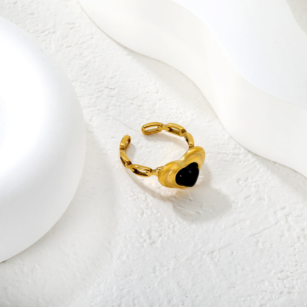 Damen Ring mit kunstvollem Herzdesign aus hochwertigem Edelstahl Shop Nory