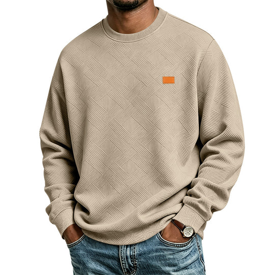 Herren strukturiertes Rundhals-Sweatshirt aus Feinstrick mit gewebter Struktur Shop Nory