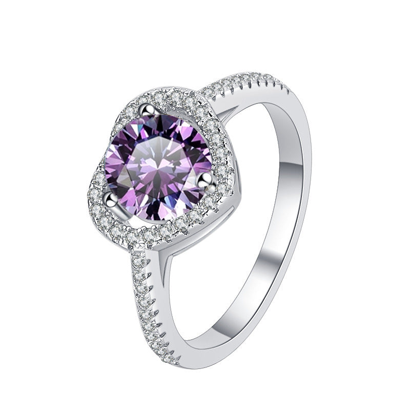 Damen zierlicher Verlobungsring mit funkelndem Herzdesign und glitzerndem Zirkonia Shop Nory