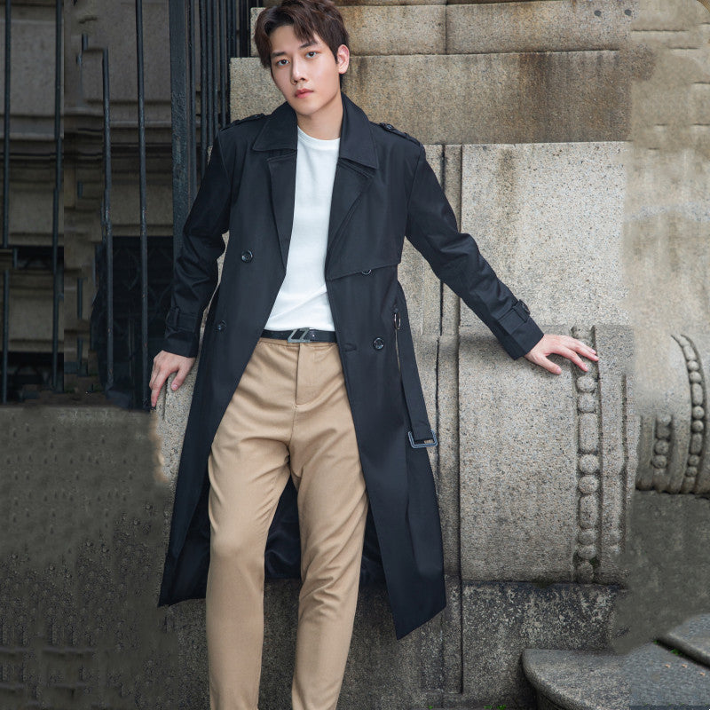 Herren Taillierter Trenchcoat aus wasserabweisendem Twill mit doppelreihiger Knopfleiste Shop Nory