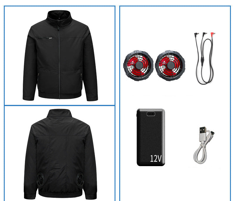 Unisex nan Niederspannungs Lüfter-Set für Kühljacken mit drei kompakten Ventilatoren und Y-Anschluss Shopnory
