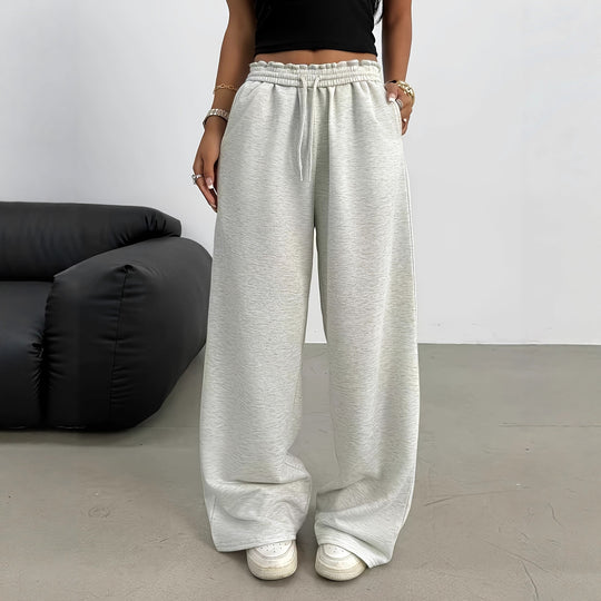 Damen Weiche Lounge-Palazzohose mit gerafftem Smokbund und Tunnelzug Shop Nory