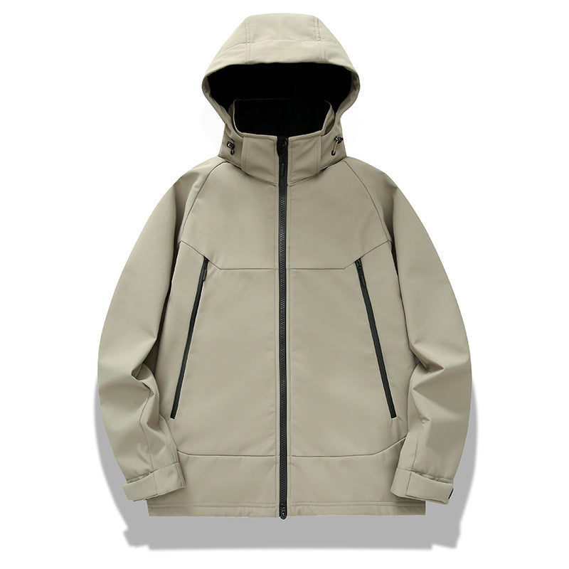 Herren technische Softshelljacke mit Kapuze, verschweißten Nähten und ergonomischem Raglanärmel Shop Nory
