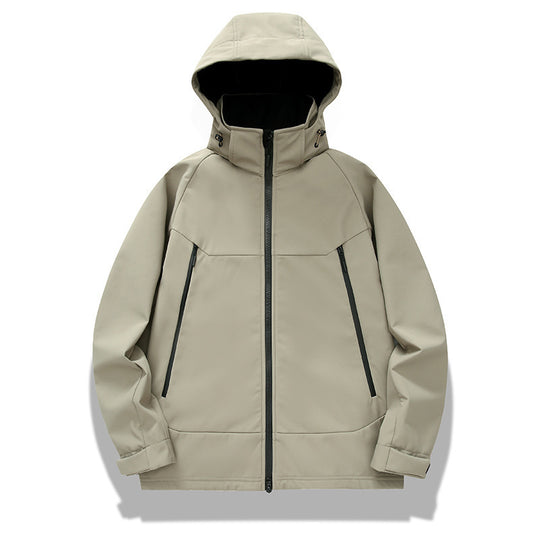 Herren technische Softshelljacke mit Kapuze, verschweißten Nähten und ergonomischem Raglanärmel Shop Nory