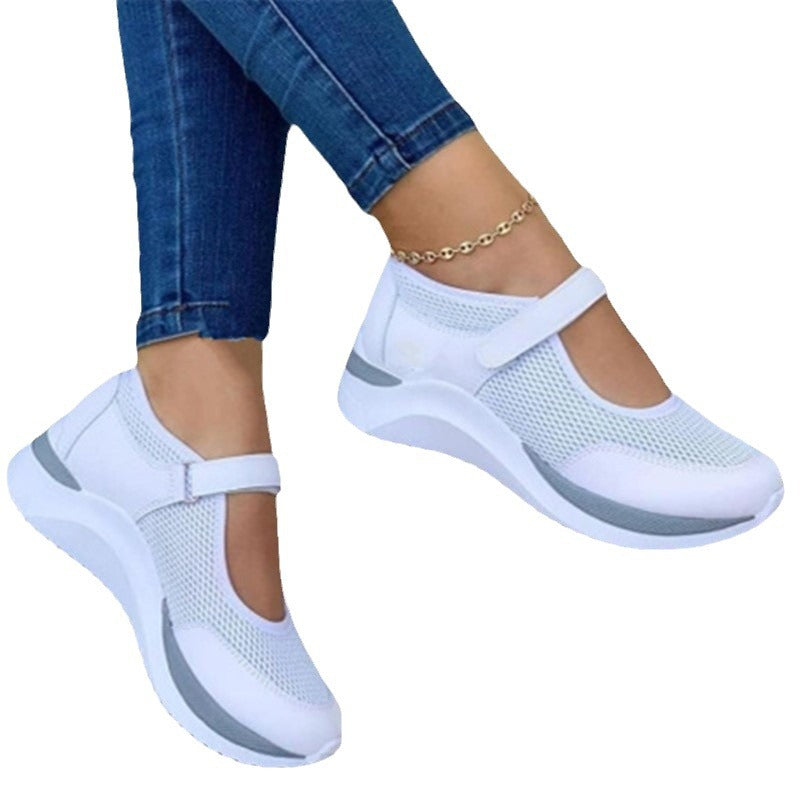 Damen Sportive Mary-Jane-Sneaker mit Klettverschluss und atmungsaktivem Mesh Shop Nory