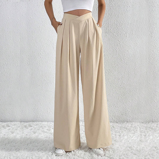 Damen hohe Bund Culotte-Hose mit Faltenlegung und weitem Bein Shop Nory