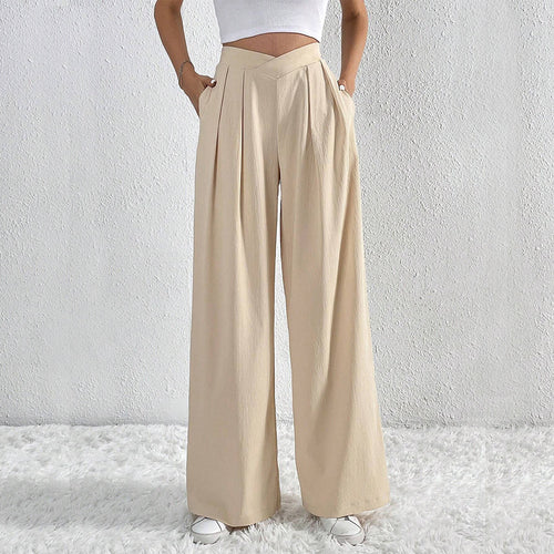 Damen hohe Bund Culotte-Hose mit Faltenlegung und weitem Bein Shop Nory