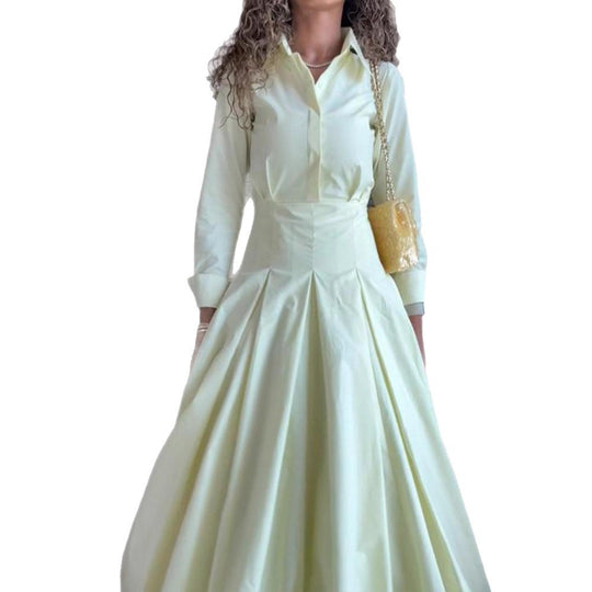 Damen Hemdblusenkleid mit taillierter Korsagenpassform und weitem Faltenrock Shop Nory