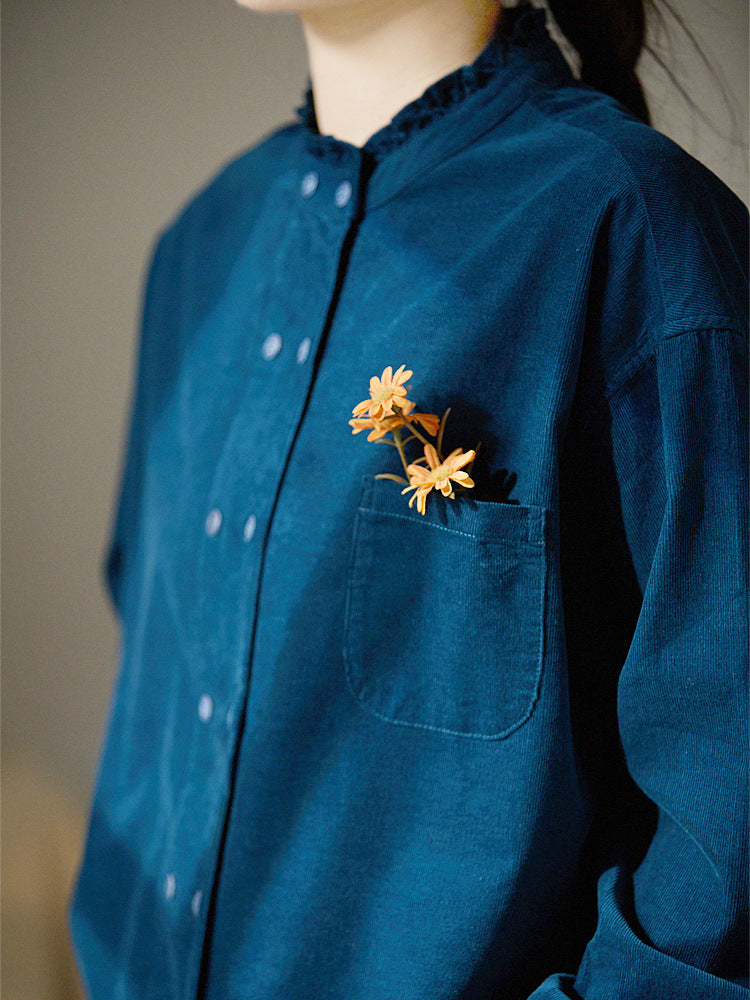Damen Lässige Bluse mit Rüschensaum Shop Nory