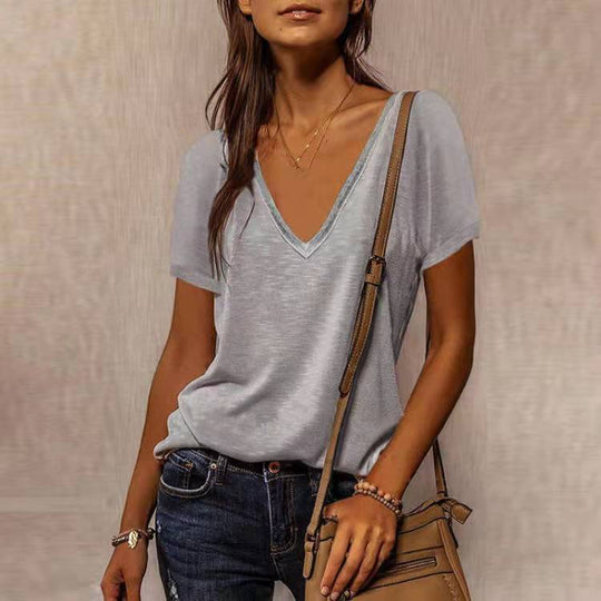 Damen V-Ausschnitt T-Shirt