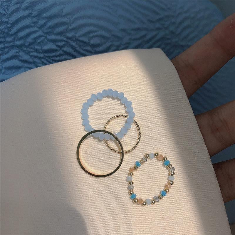 Damen Ring-Set mit zarten Naturstein-Elementen und funkelnden Akzenten Shop Nory