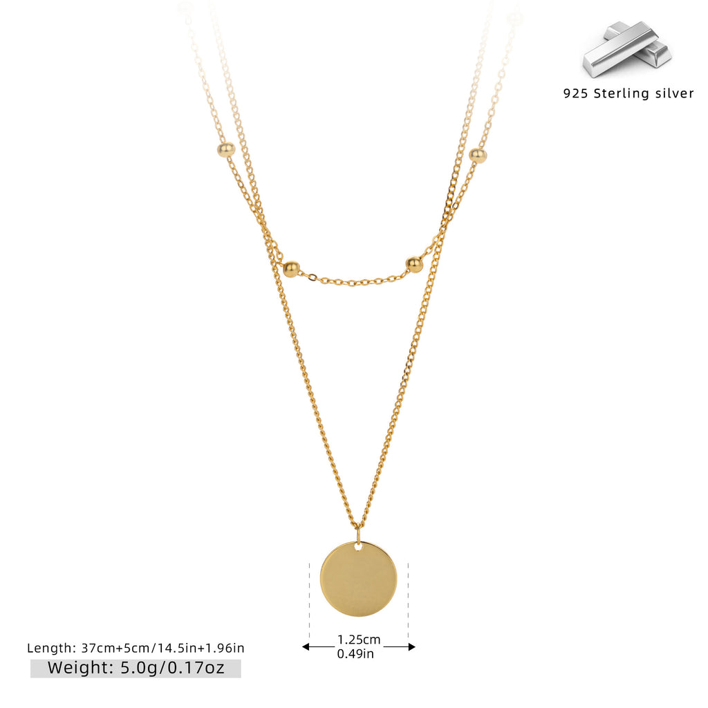 Damen Halskette mit doppellagigem Design aus hochwertigem 925 Sterling Silber und minimalistischen Anhängern Shop Nory