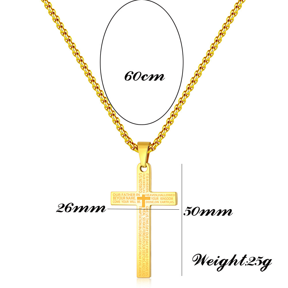 Herren Halskette mit detailreichem Kreuzanhänger aus Edelstahl Shop Nory