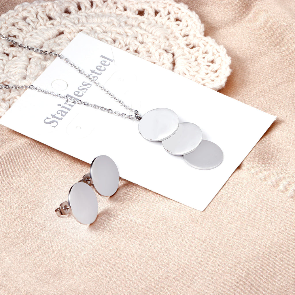 Damen Schmuckset mit goldplattierter Halskette und runden Ohrringen Shop Nory