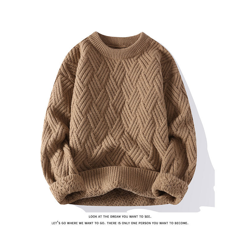 Damen grobgestrickter Oversize-Pullover mit Zopfmuster und elastischem Rippbund Shop Nory