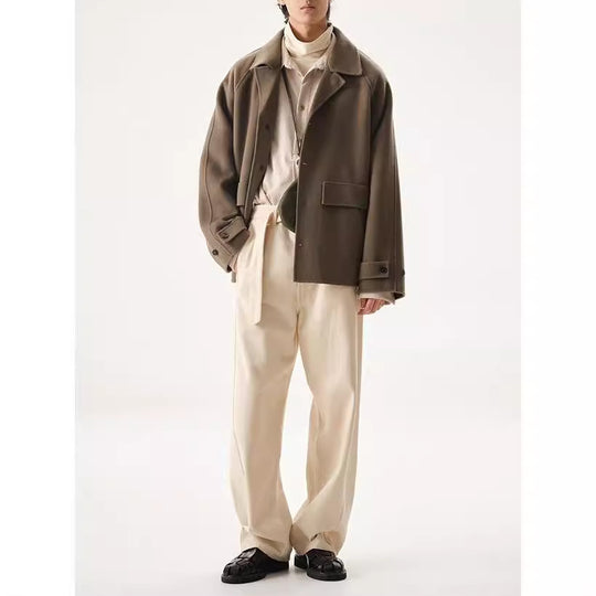 Herren Kurzjacke aus Wollmix im Oversized-Schnitt mit Umschlagkragen Shop Nory