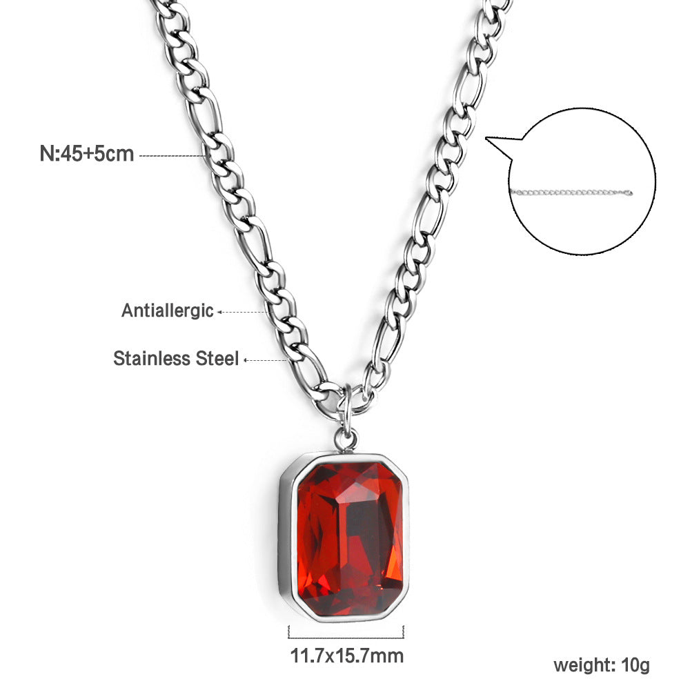 Damen Halskette mit grünem Edelsteinanhänger aus goldplattiertem Edelstahl Shop Nory