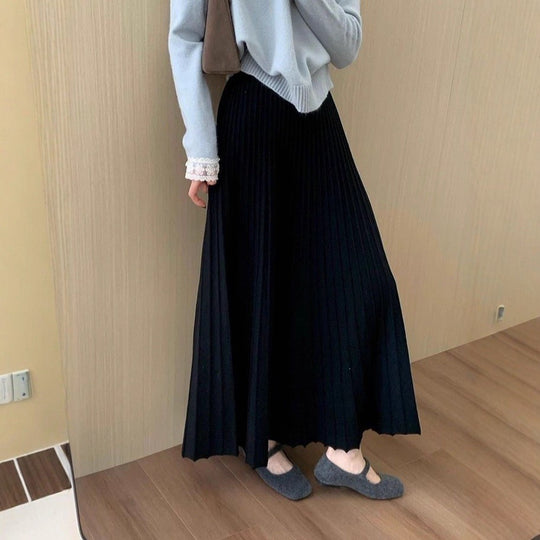 Damen Fließender Midirock mit elegantem Plissee Shop Nory