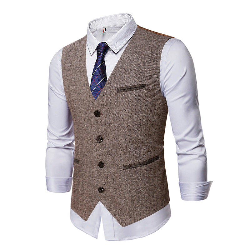 Herren elegante Anzugweste mit Kontrastdetails