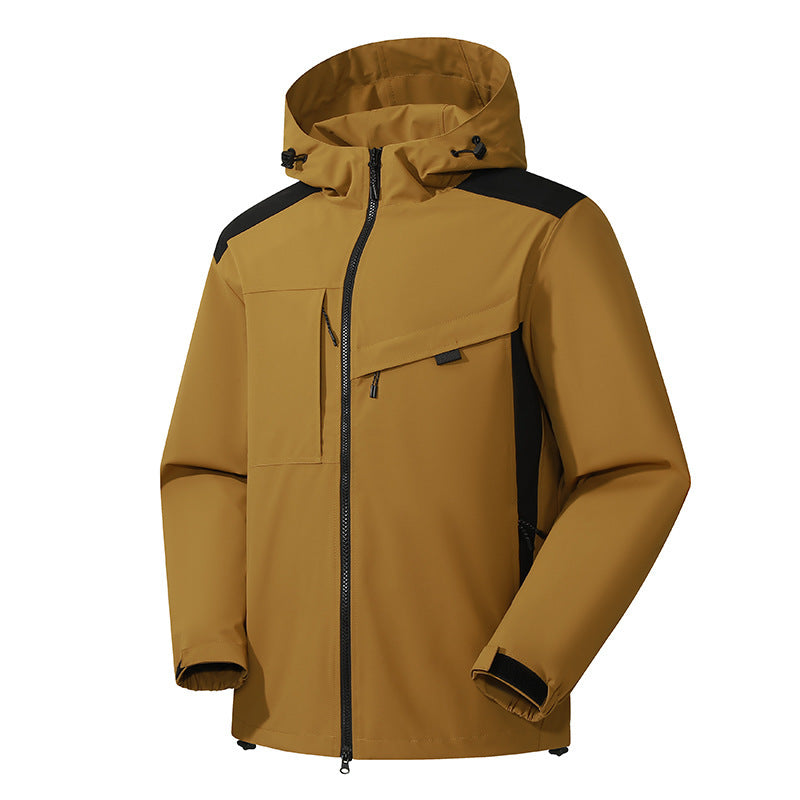 Herren Softshell Outdoorjacke mit wasserdichter Membran und verstellbarer Kapuze Shop Nory
