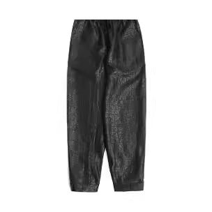 Damen Lederimitat-Jogginghose mit elastischem Bund und Tunnelzug Shop Nory