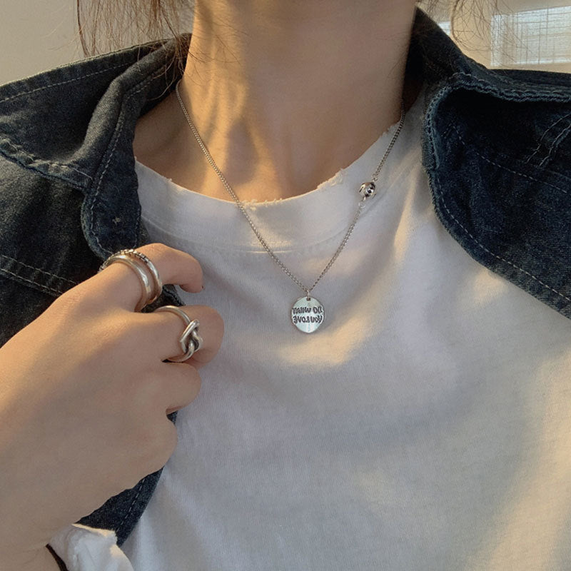 Damen Halskette mit inspirierendem Schriftzug und edlem Anhänger Shop Nory