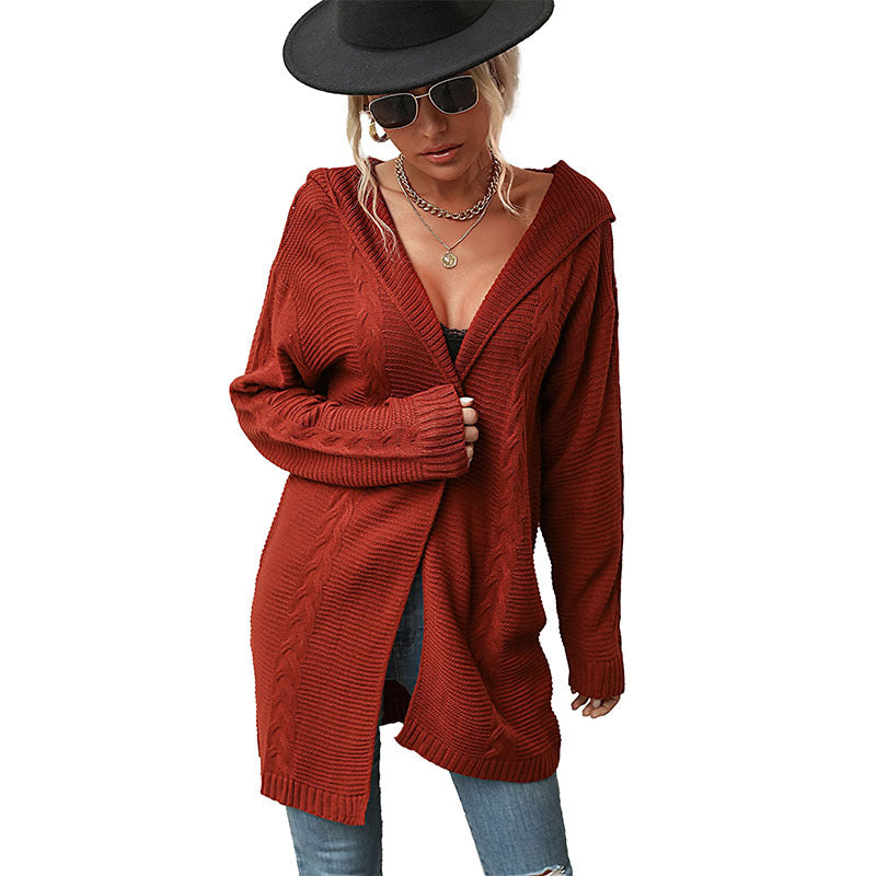 Damen Lange Strickjacke im Feinstrick mit Zopfmuster und lässiger Longline‑Passform Shop Nory