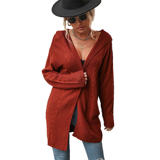 Damen Lange Strickjacke im Feinstrick mit Zopfmuster und lässiger Longline‑Passform Shop Nory