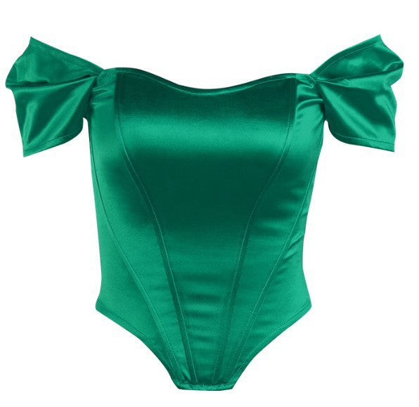 Damen Off-Shoulder Body mit Puffärmeln