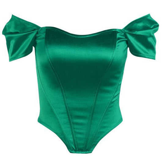Damen Off-Shoulder Body mit Puffärmeln