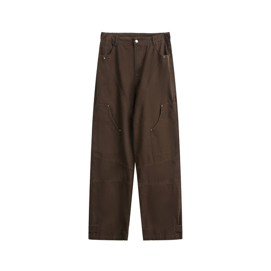 Damen Weite High‑Waist Cargo‑Hose mit Multifunktionstaschen und verstellbarem Saum Shop Nory