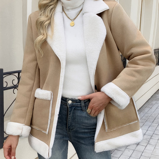Damen Modische und gemütliche Fleecejacke