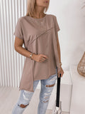 Damen asymmetrisches Oberteil mit eleganter Drapierung Shopnory