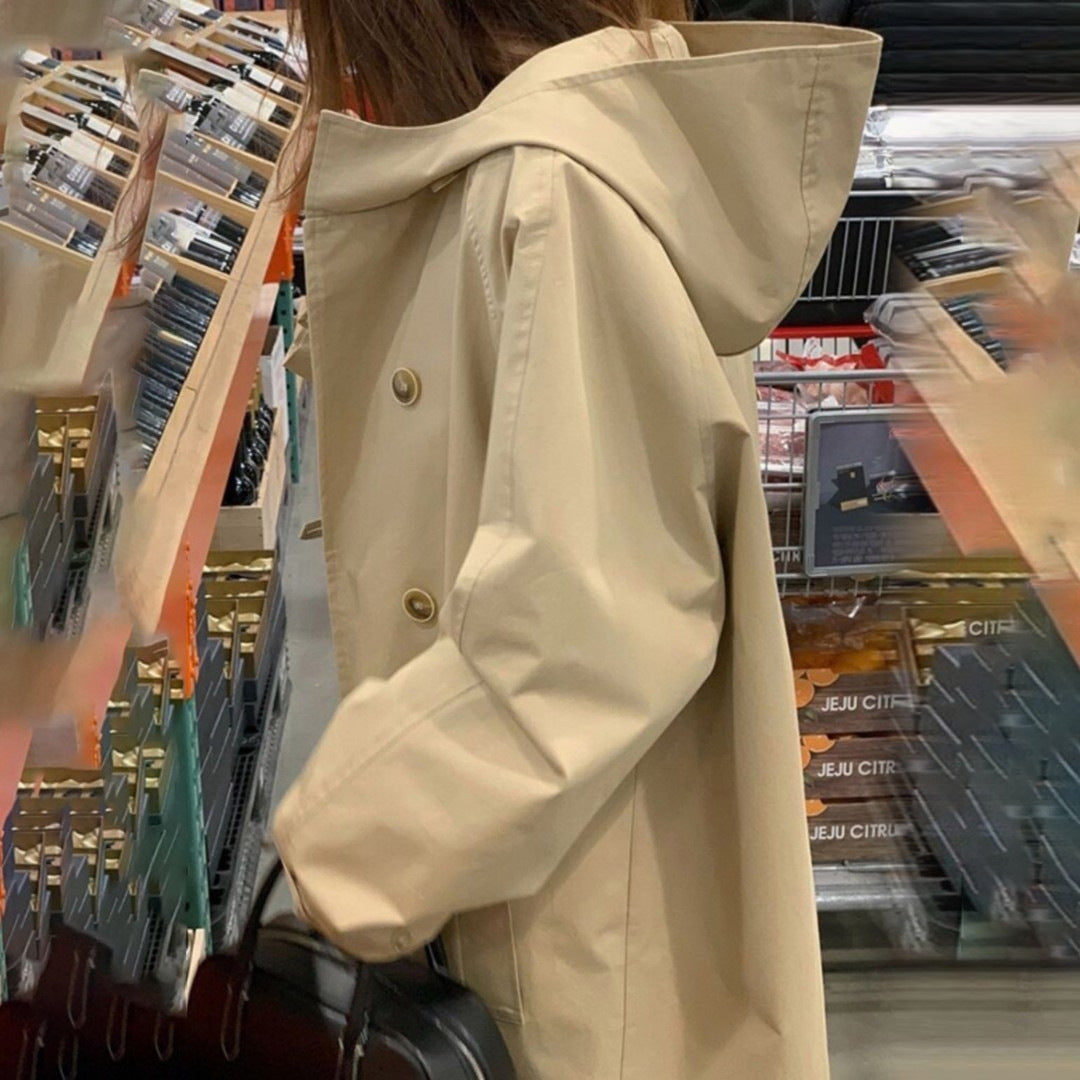 Damen Kapuzen-Mantel im A-Linien-Schnitt mit Rückenfalte und wasserabweisender Oberfläche Shop Nory