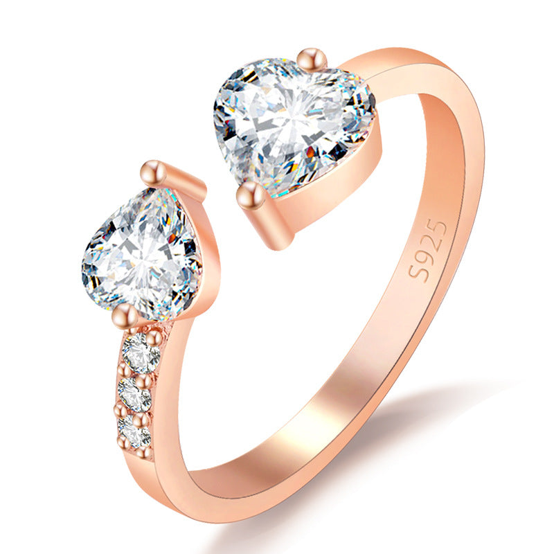 Damenring mit Herzdesign und funkelnden Zirkonia Shop Nory
