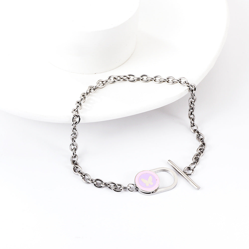 Damen Armkettchen mit bunten Anhängern aus hochwertigem Edelstahl Shop Nory