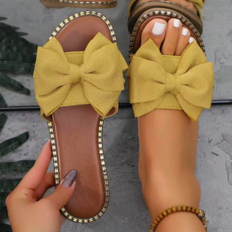 Damen Sandalen mit dekorativem Schleifen-Design und ergonomischer Sohle Shopnory