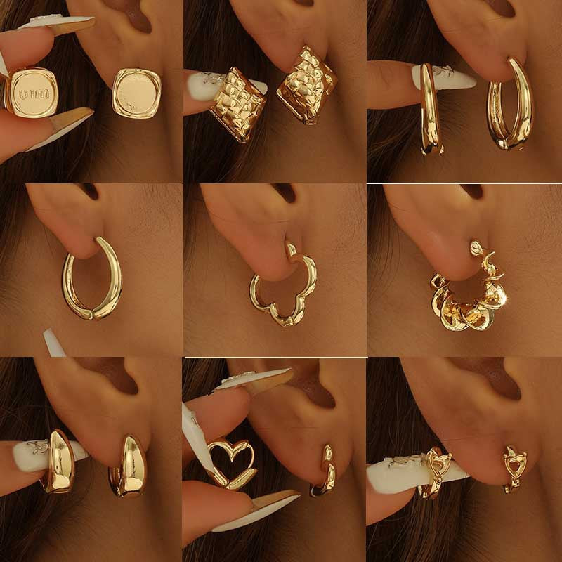 Damen Hängende Ohrringe mit eleganter, geschwungener Form Shop Nory