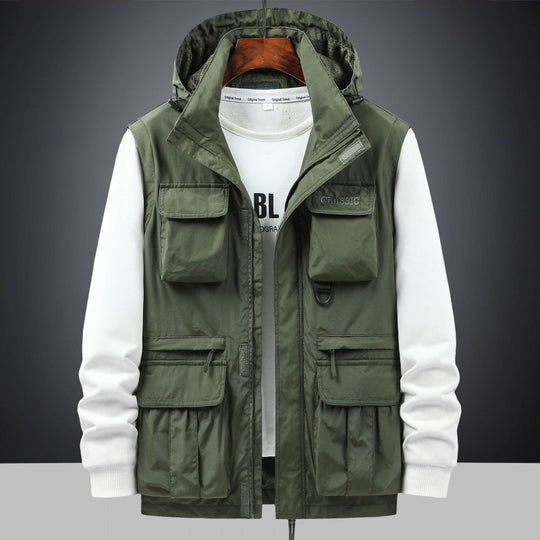 Herren Multifunktionale Utility-Fieldjacke mit Kapuze, Mehrfach-Taschen und Ripstop-Außenmaterial Shop Nory