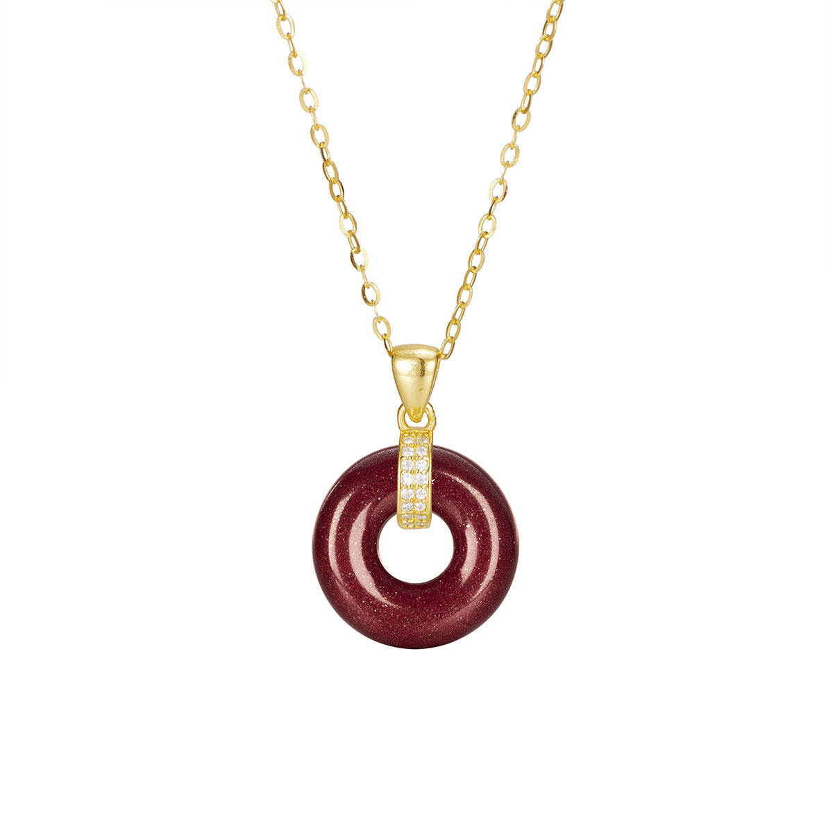 Damen Halskette mit stilvollem Anhänger aus Goldschimmer Shop Nory